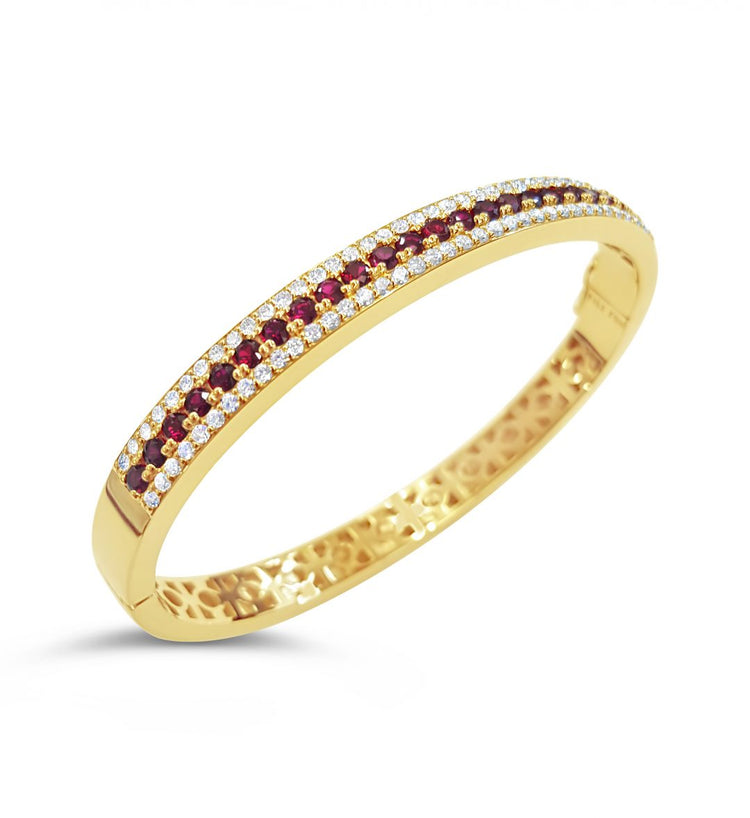 Fili Ruby and Diamond Bangle