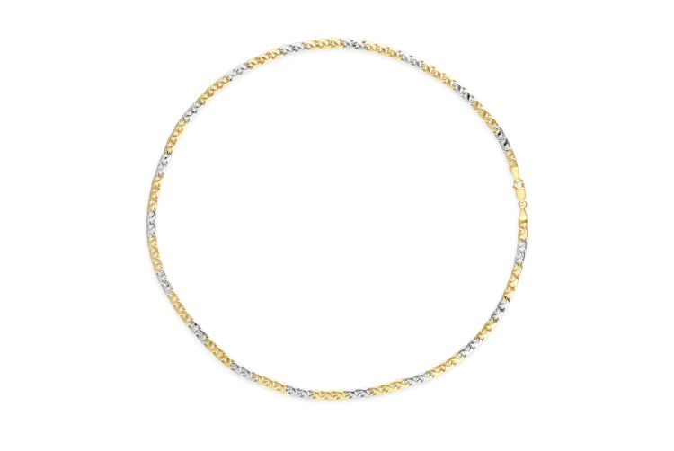 18kt Two Tone Solid Gold Chain image 0
