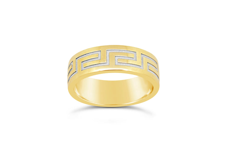 9kt Yellow Gold Greek Key Design Ring image 0