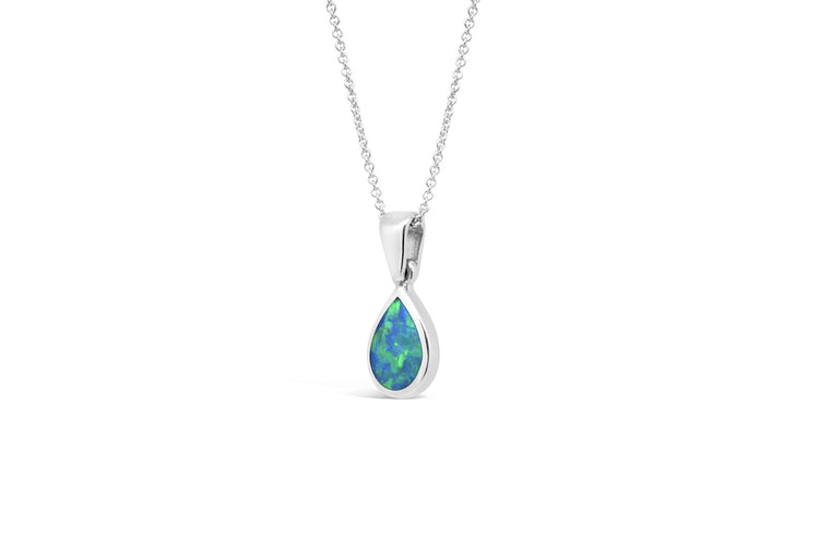 18kt Solid Crystal Opal Drop Pendant image 0