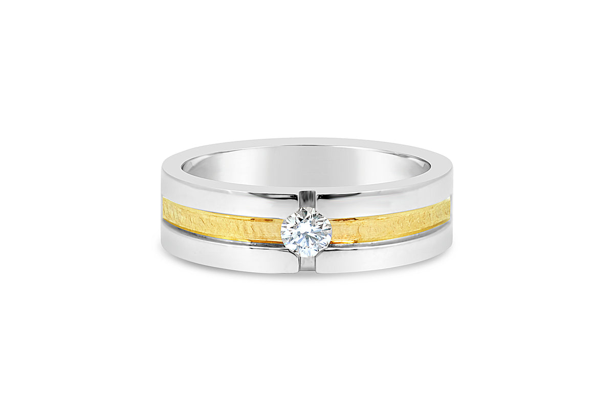 9kt White & 18kt Yellow Gold Diamond Ring image 1