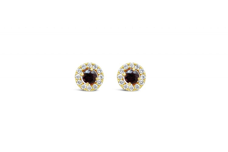 18kt Yellow Gold Natural Ruby & Diamond Earrings