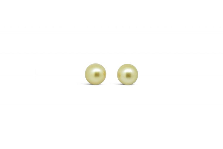 18kt Yellow Gold, Golden South Sea Pearl Stud Earrings