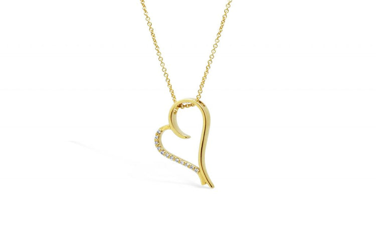 18kt Yellow Gold Diamond Heart Pendant
