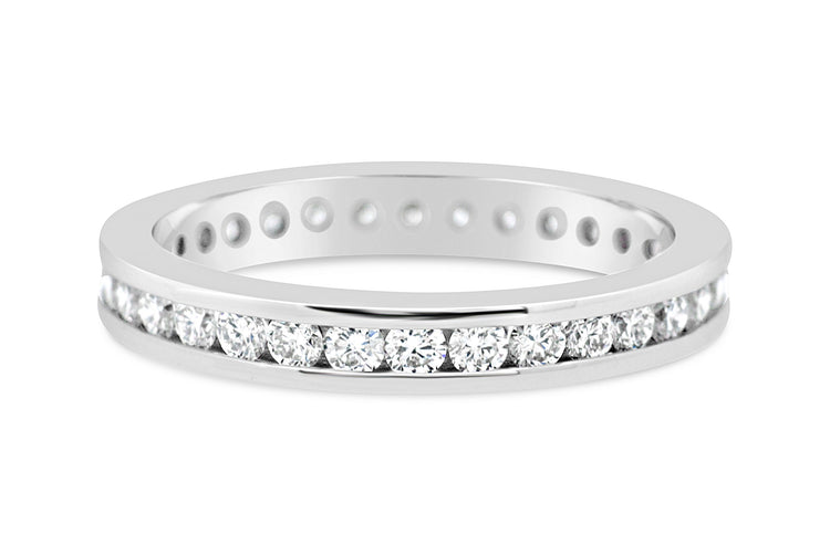 18kt Channel Set Round Brilliant Cut Diamond Ring