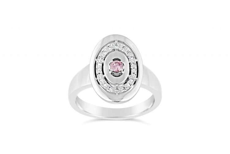18kt White Gold Pink Diamond Ring
