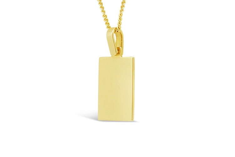 9kt Yellow Gold Rectangle Pendant image 0