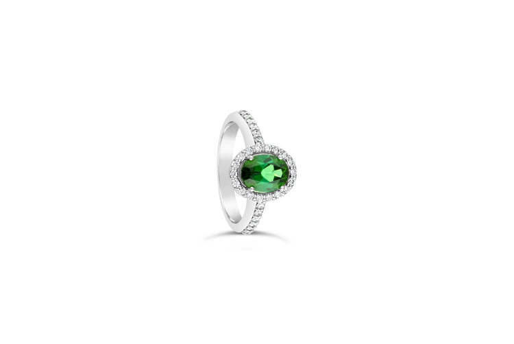 Fili Colour - Green Tourmaline and Diamond Ring image 0