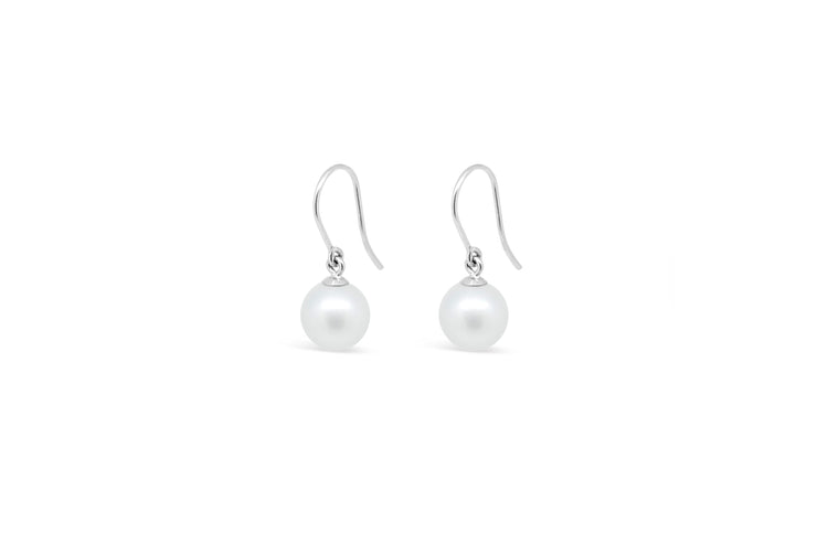 9kt White Gold South Sea Pearl Shepherds Hook Earrings image 0