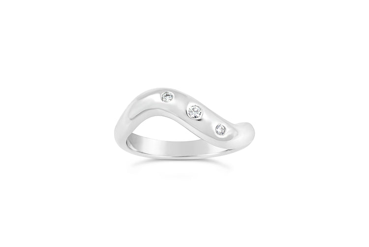 9kt White Gold - Diamond Wave Ring Set image 0